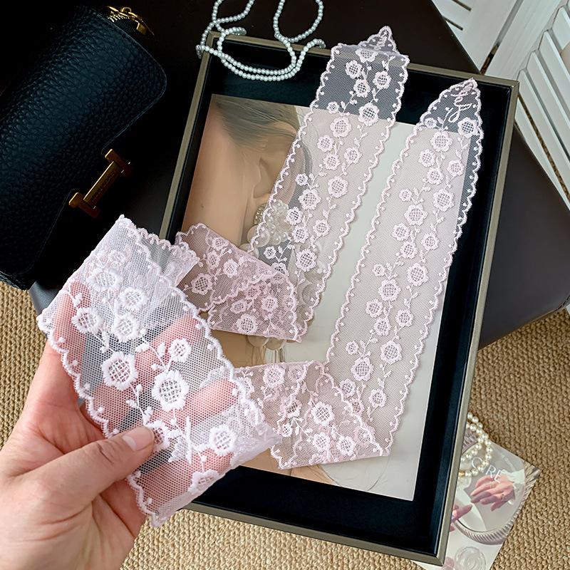 Korean temperament retro lace belt headband long ribbon decorative scarf ins small silk scarf necklace silk scarf women