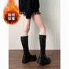 Retro French black platform boots, new summer small fat mm thin and heightened knight boots