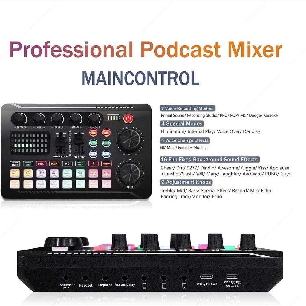 BM800 Microphone Kit with Sound Card & Headphones for Live Streaming and Podcasts