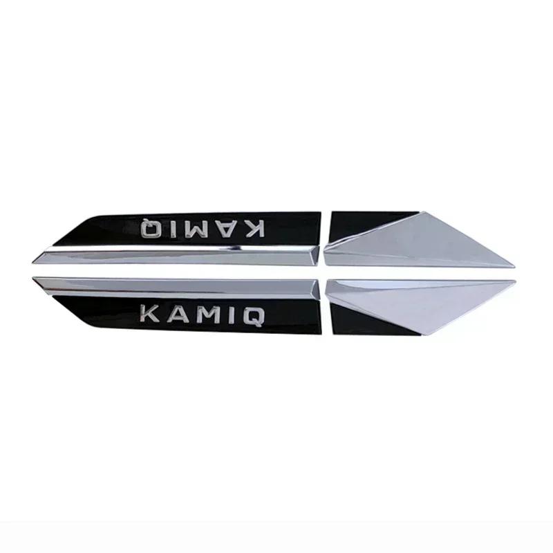 WUM1 4pcs ABS Car Styling Fender Stickers Badge for SKODA SUPERB KODIAQ KAMIQ KAROQ Auto Side Emblem Decals Decoration