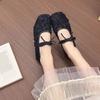 Fashion Floral Embroider Mesh Mary Janes Shoes Women Trasparent Elegant Flats Shoes Ladies Casual Summer Breathable Loafers Footwear