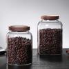 Large Capacity Coffee & Grain Storage Jar with Acacia Lid, High Borosilicate Glass 