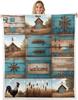 GUOYU Blanket Red Sun Throw Blanket Black Mountain Tree Fuzzy Blanket Japanese Style Blanket for Bed Couch Sofa Kids Boys Teens Room Decor
