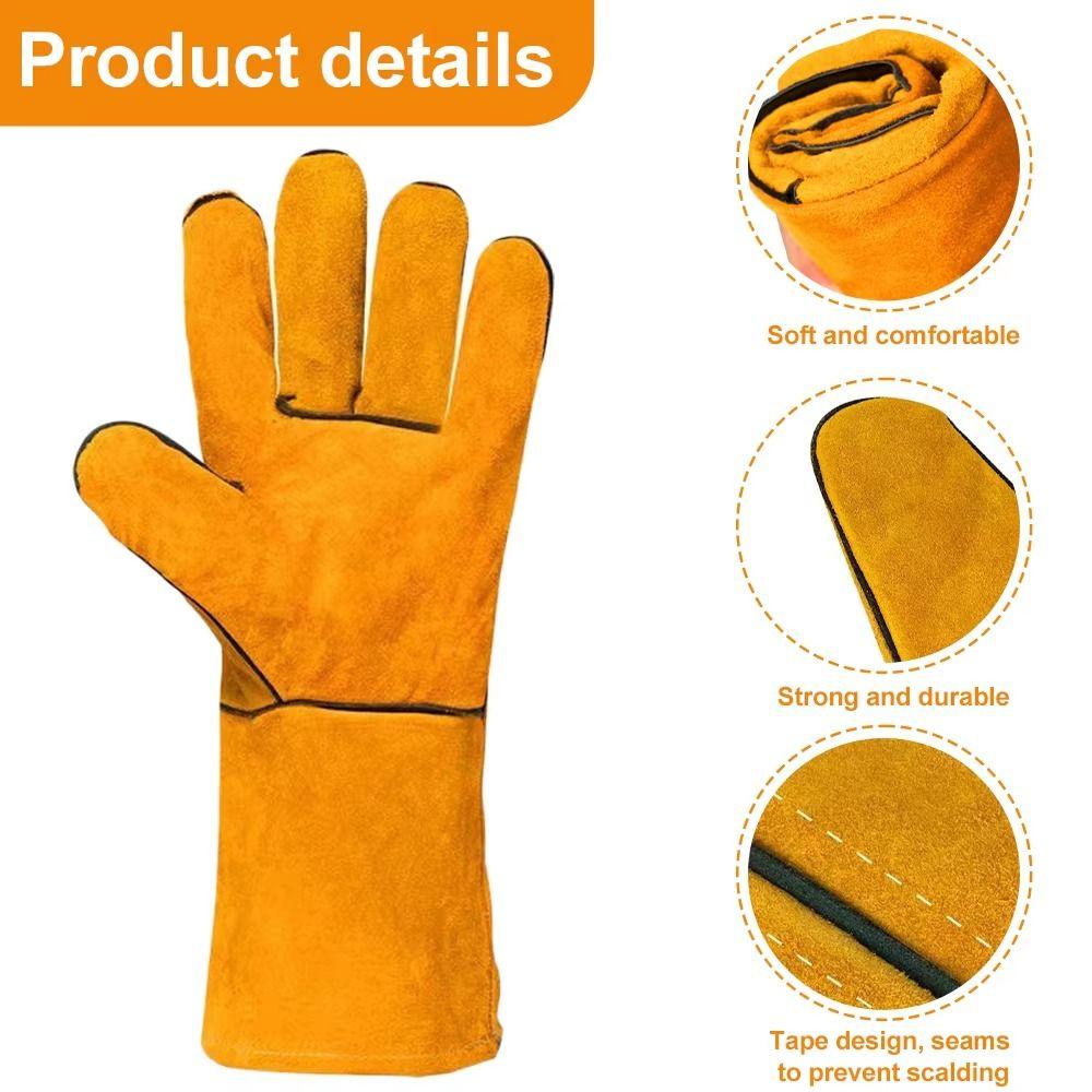 Soft Welding Gloves Heat Resistant Leather Working Gloves Gardening Safety Gloves Driving