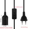 E27 Lamp Bases Pendant Lights 1.8m Power Cord Cable EU/US Plug  Adapter With Switch Wire For Socket Hold