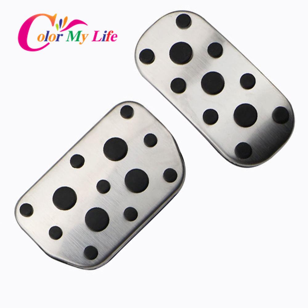 Color My Life Car Pedals for Toyota Fortuner 2015 - 2023 AT Gas Brake Pedal Dead Pedale Pad Protection Cover Stainless