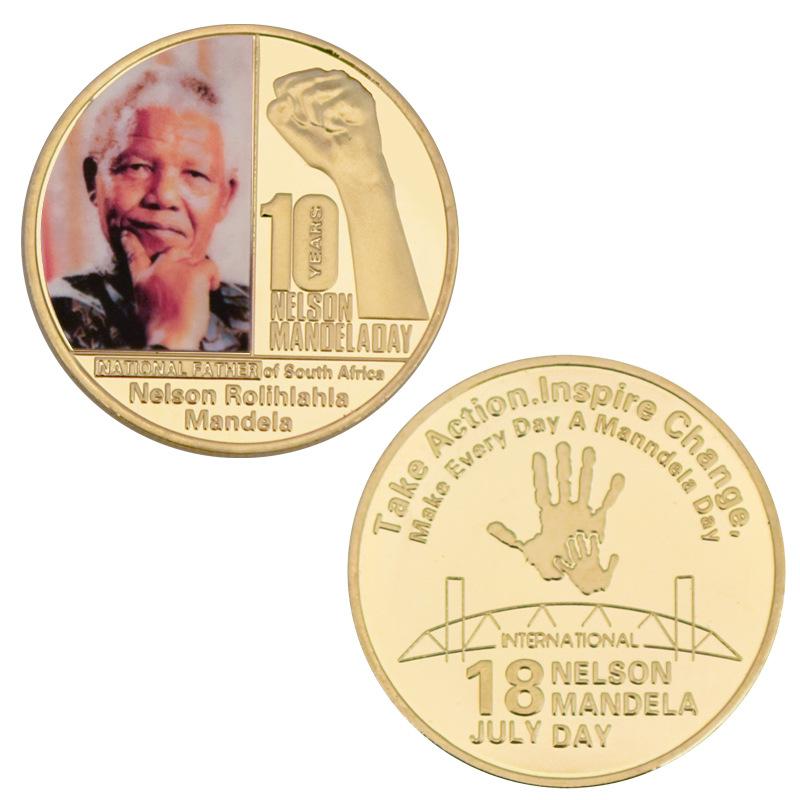 Mandela commemorative coins, metal crafts, commemorative medals, enthusiasts collect gifts, souvenirs