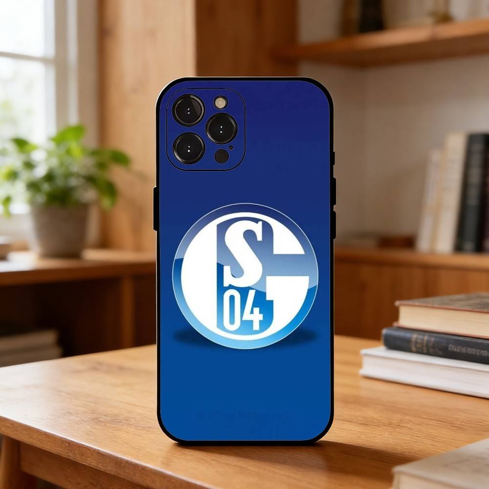 S-Schalke 04 T-Team Colors Sleek Phone Case For iPhone17,16,15,14,13,12Plus,Pro Max,XS,5G Soft Silicone Black Cover