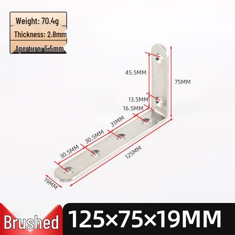 Stainless Steel L-Shaped 90° Angle Bracket Shelf Support