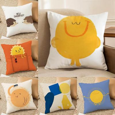 Cartoon Pillow Patterns for Toddlers Cushion Cover DoubleSided Plush Sofa Cushion Covers Organic Breathable Invisible Zipper
