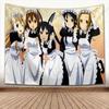 K-ON Anime Tapestry, Cute Manga Girl Wall Hanging, Kawaii Aesthetic Tapestry for Bedroom Living Room Dorm Home Decor