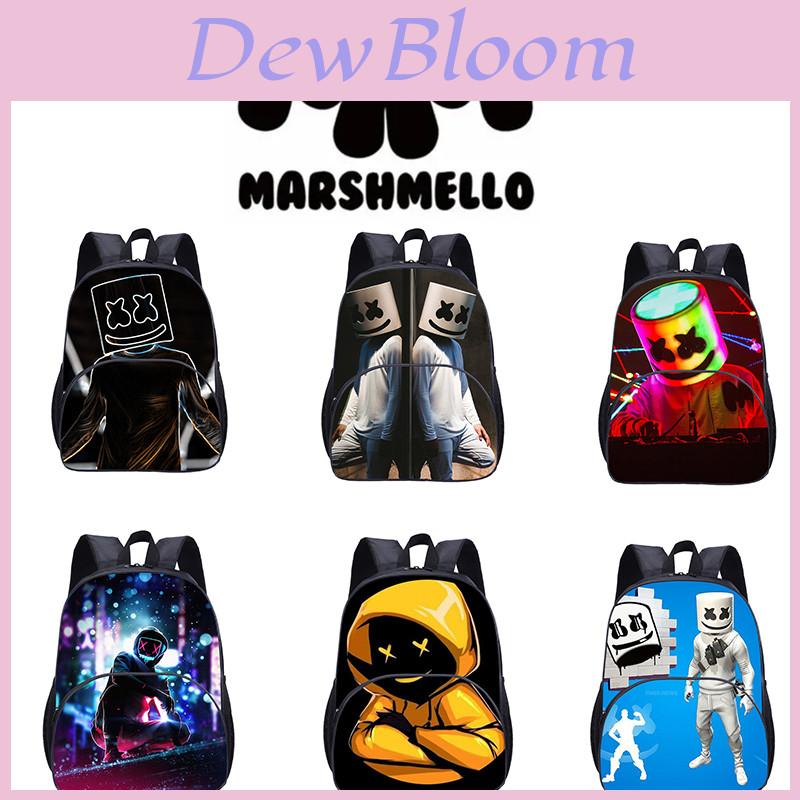 Elegante Zaino Scolastico Dj Marshmello Con Tasca Imbottita per Laptop e Scomparto Frontale con Zip
