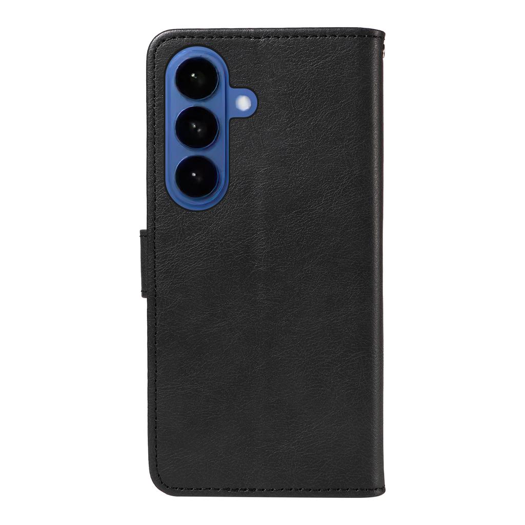 For Samsung Galaxy S26/S26 Pro Leather Wallet Case with Strap Solid Color Phone Stand Cover