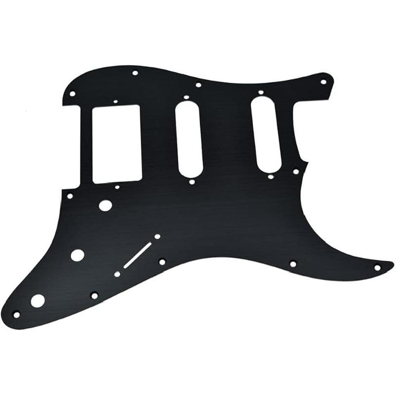 Dopro 11-отверстий Анодированный алюминий Современный стиль Пикгард-накладка для гитары Strat HSS Подходит для American/Mexican FD Черный