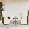 VidaXL Garden Reclining Chairs Set of 2 with Footrest Rattan 365290
