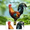 Decorative Garden Stake Lawn Ornament 2D Flat Lifelike Animal Cock Yard Sign for Outside