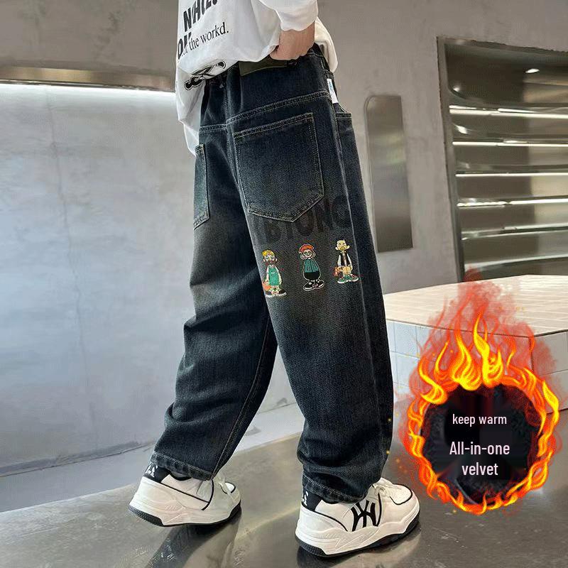 

Джинси з флісовою підкладкою для хлопчиків - Вільний крій для осені/зими 120 cm