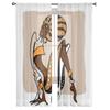 Afrikanische Frau im ethnischen Stil, transparente Tüllvorhänge für Wohnzimmer, Schlafzimmer, Küchendekoration, Voile-Organza-Vorhänge