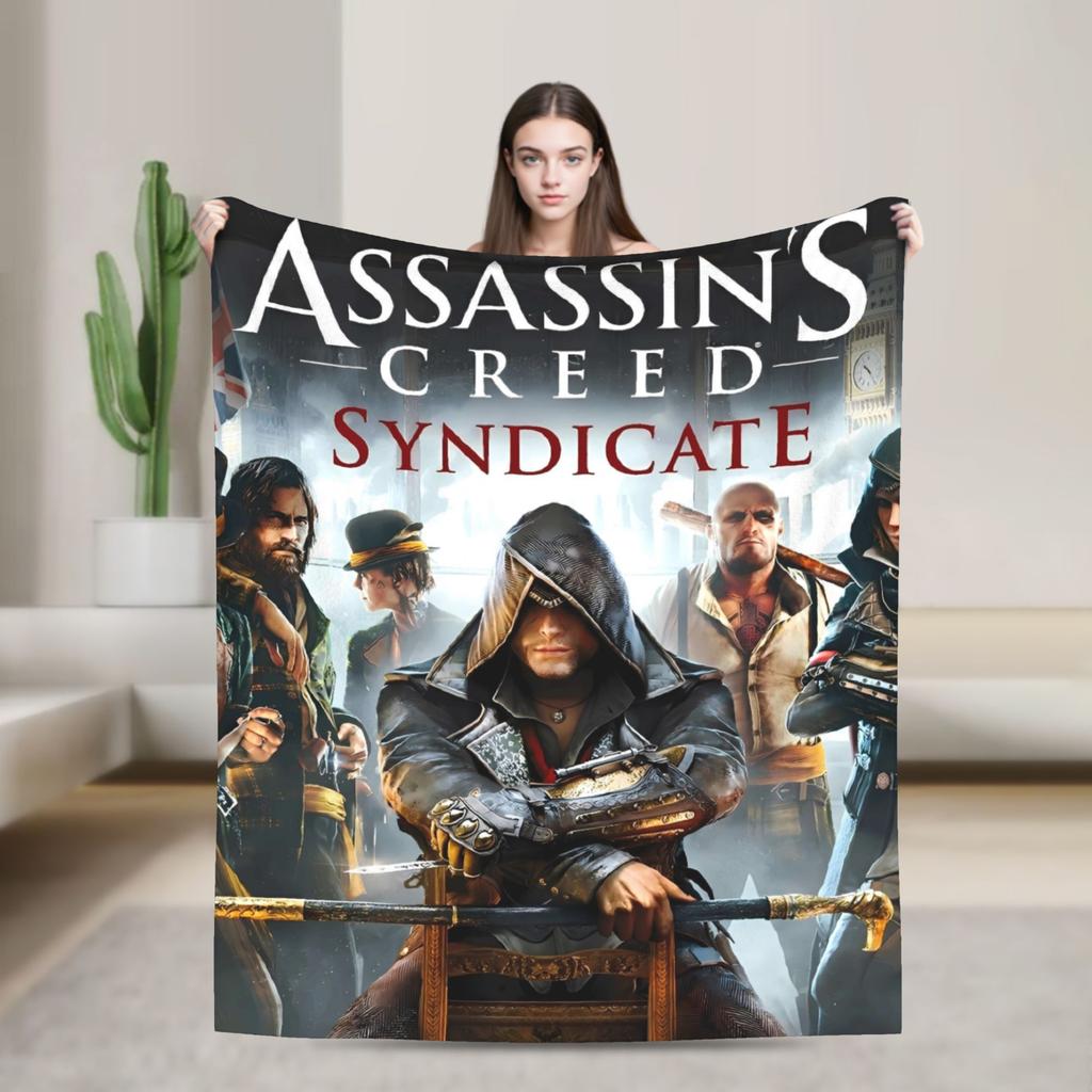 A-Assassins Game C-Creeds Fashion Flannel Blanket Warm Soft Bedding Throws for Home Decor Airplane Bedspread Sofa Bed Cover