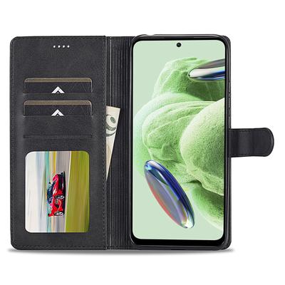 LC.IMEEKE Leather Phone Case For Xiaomi Redmi Note 12 5G (Global)/(India)/(China)/Poco X5 5G,Calf Texture Wallet Stand Anti-fall Phone Cover