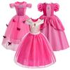 Children New Elsa Costume Little Girls Princess Cosplay Birthday Sequin Maxi Dresses Cinderella Rose Red Performance Ball Gown