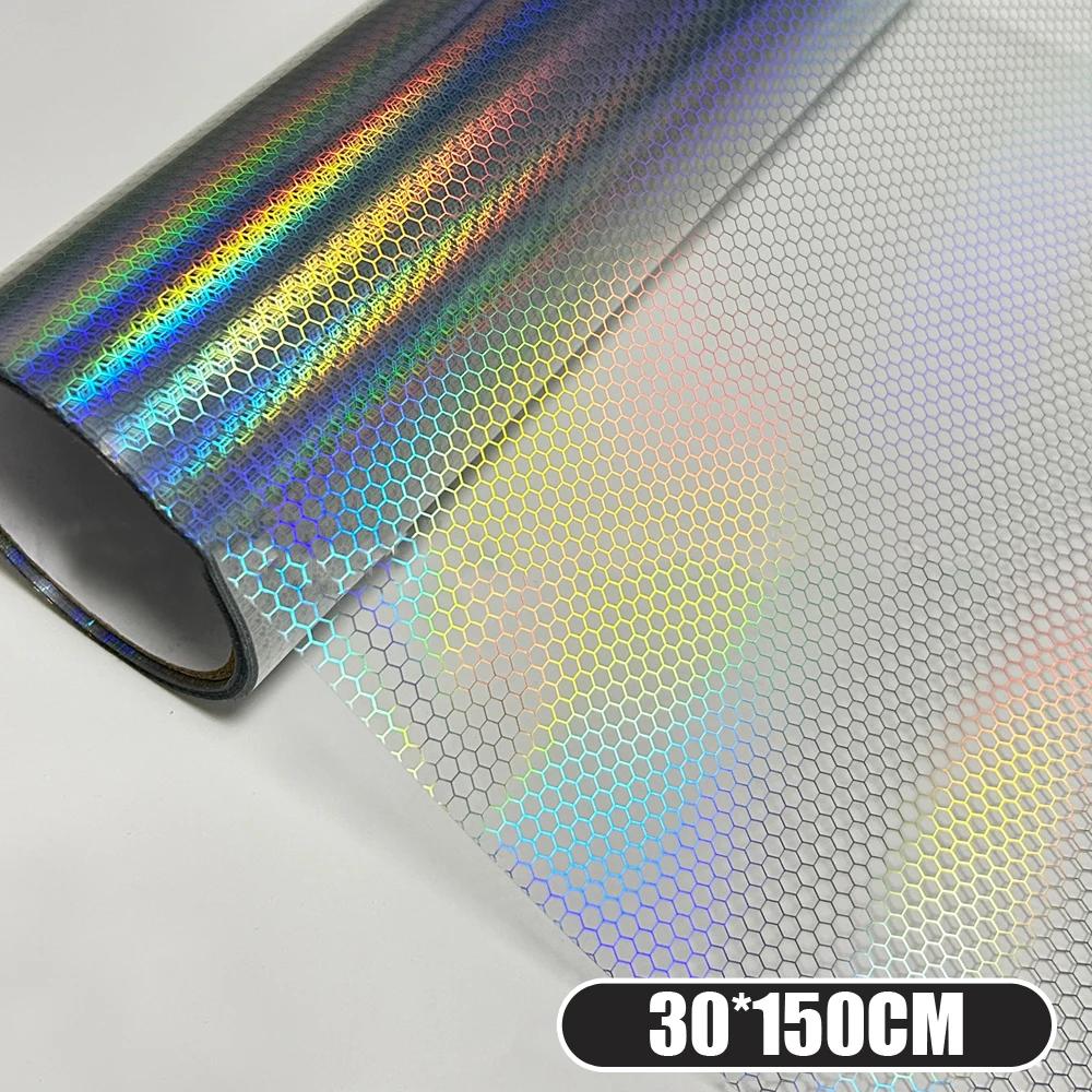1pc Car Taillight Lamp Film Sticker Car Honeycomb Styling Light Film Car Headlight Decorative Film Auto  Exterior Accessories
