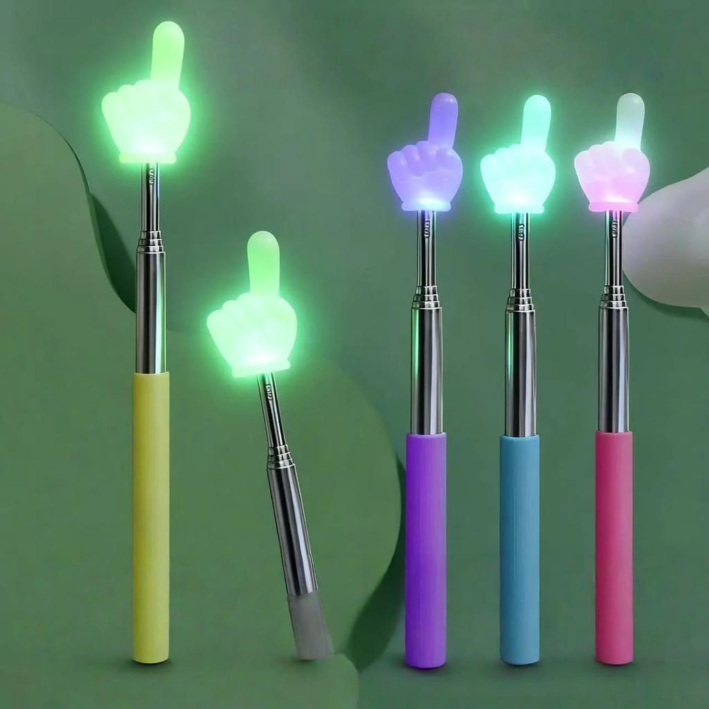 Leuchtender ausziehbarer Finger-Lesezeiger, Farben sind zufällig, Leuchtender Fingerzeiger zum Lesen bei Nacht
