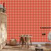 Vichy checkered wallpaper red and cream for living room and bedroom 50x1000