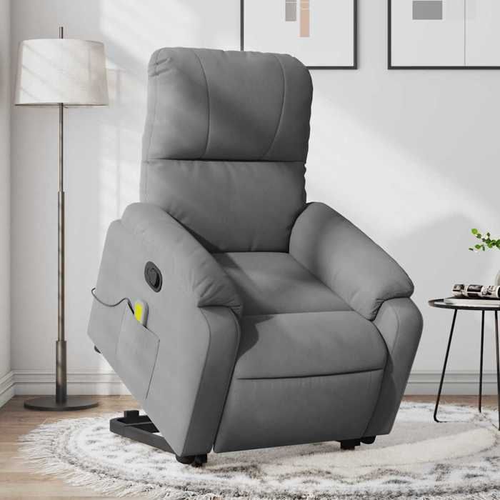 VidaXL Recliner Massage Chair Dark Grey Microfiber Fabric 3204938