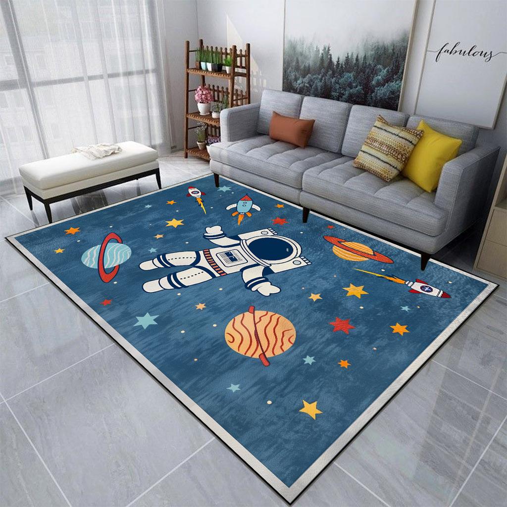 Spaceman Animation Carpet for Living Room Ins Children's Room Large Size Soft Rugs Cute Style Non-slip Washable MAT Customizable