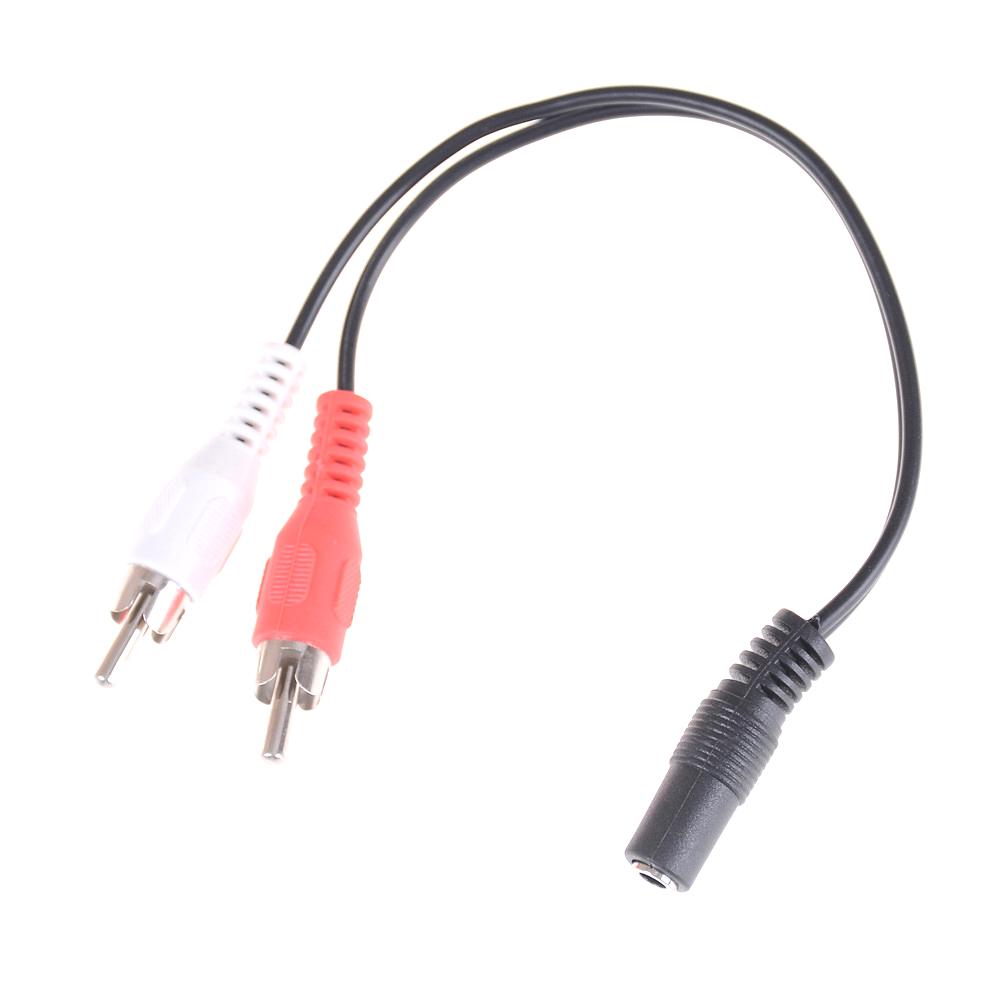 3.5Mm 1/8'' Stereo Female To 2 Male Rca Jack Adapter Y Audio Cable Splitter