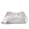 2024 Women's Cloud Pleated Leather Shoulder Bag with Gold Ball Chain