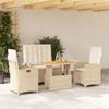 VidaXL Garden Dining Set with Cushions 4 Pcs, Patio Table, Patio Furniture, Outdoor Furniture, Beige 3277359