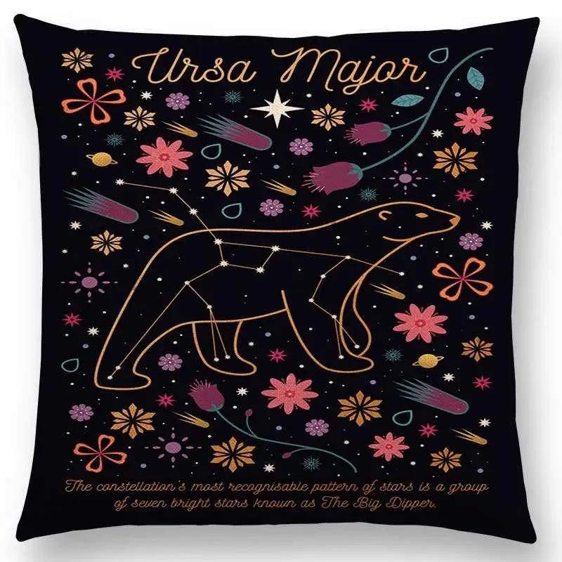 Neueste Schwarzer Hintergrund Mond Sterne Meteor Sternbild Galaxie Sofa Kissenbezug Katze Bär Hase Reh Vogel Kissenbezug