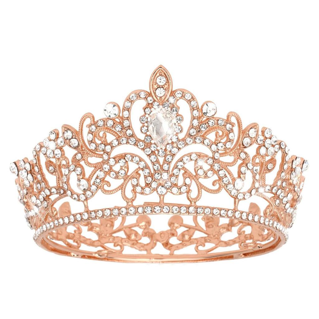 Baroque Round Crown Bridal Crown Tiara Princess Birthday Crown Hair Accessories Wedding Dress Stage Full Crown Crown