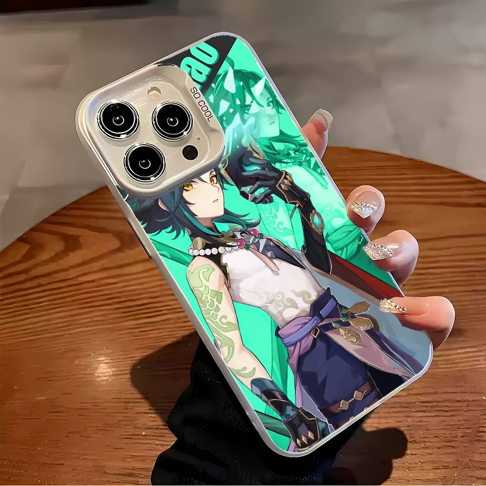 

Xiao Genshin Impact Phone Case For IPhone 17 16 15 14 13 12 11 Plus Pro Max Multicolor Aurora Laser Shockproof Funda Cover iPhone13PROMAX
