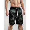 Letní 3D potisk lebky Šortky Módní Ležérní Plážové Pánské šortky