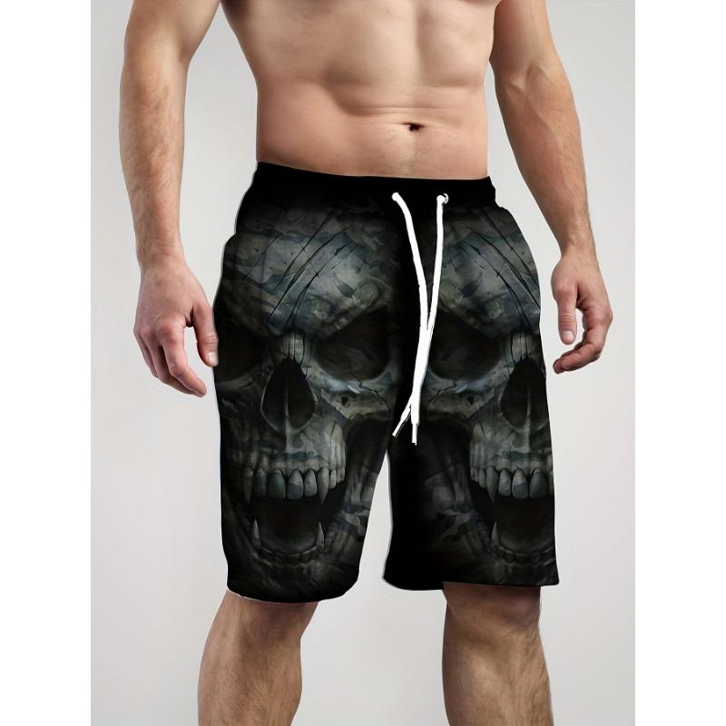 Letní 3D potisk lebky Šortky Módní Ležérní Plážové Pánské šortky