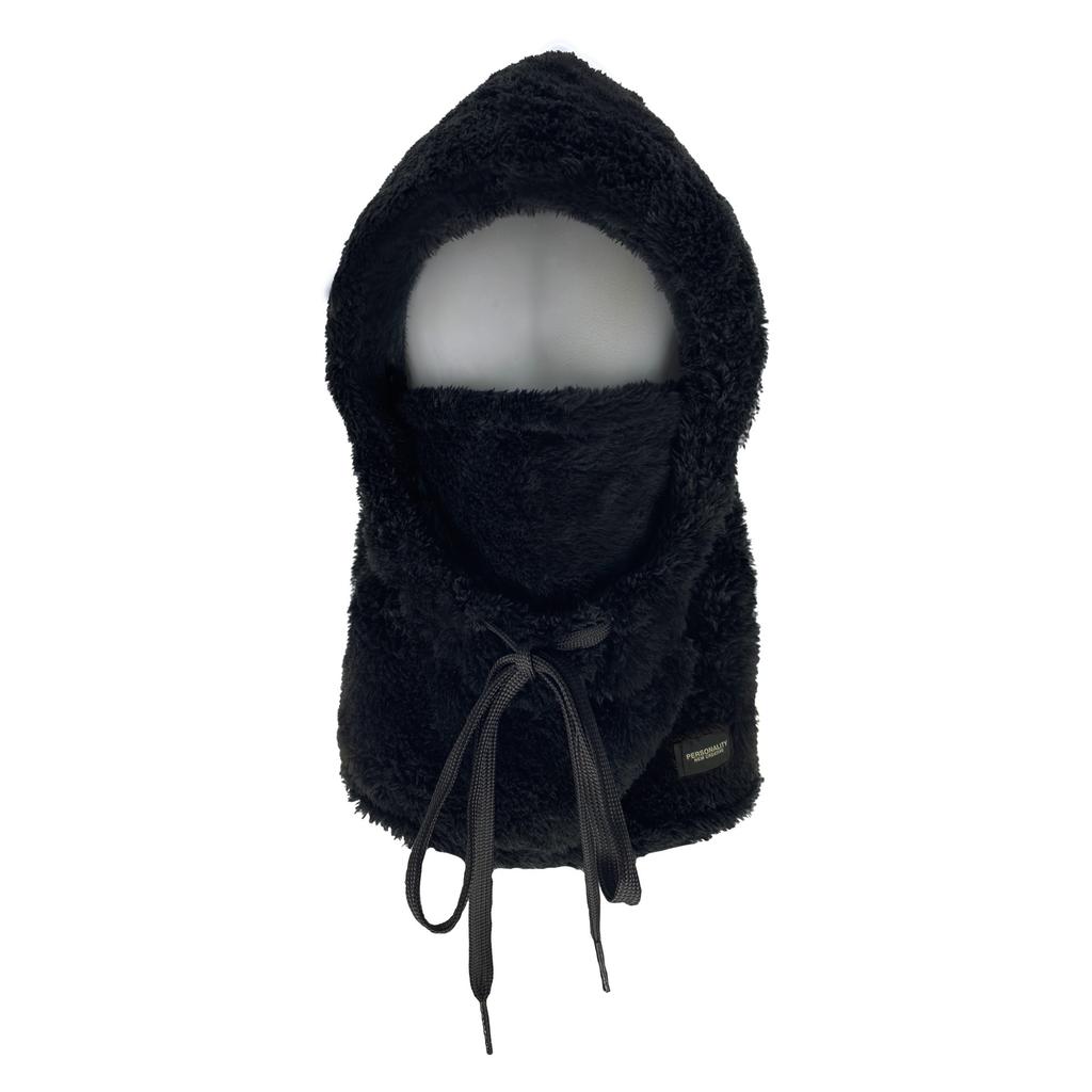 Cute cartoon bear plush hat scarf integrated women's autumn and winter thickened cold-proof ear protection scarf hooded