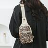 Τσάντα Στήθους με Λεοπάρ Μοτίβο Γυναικεία Τσάντα Χιαστί Χρωματική Αντίθεση Ώμου Κινητού Τηλεφώνου Μικρή Τσάντα
