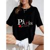 White T Shirt Paris Love Print Graphic Tee For Casual Wear And Travel Outfits