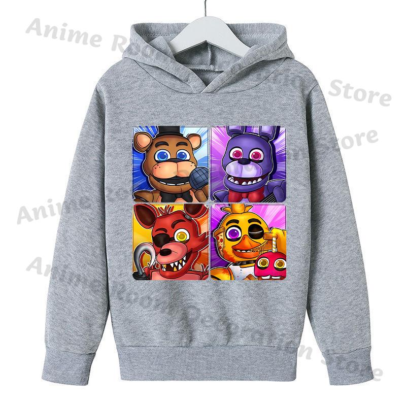 Five Nights At Freddy Hoodie for Children FNAF Anime Cartoon Cute Hooded Sweatshirt Boys Girls Autumn Fashion Sports Hoodies