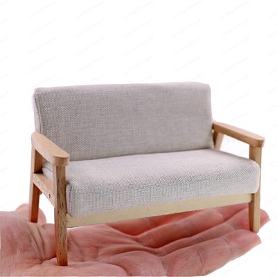 1:12Dollhouse Doll Double Chair, Mini Ornaments, Toys, Double Sofa, Japanese Scene Photography