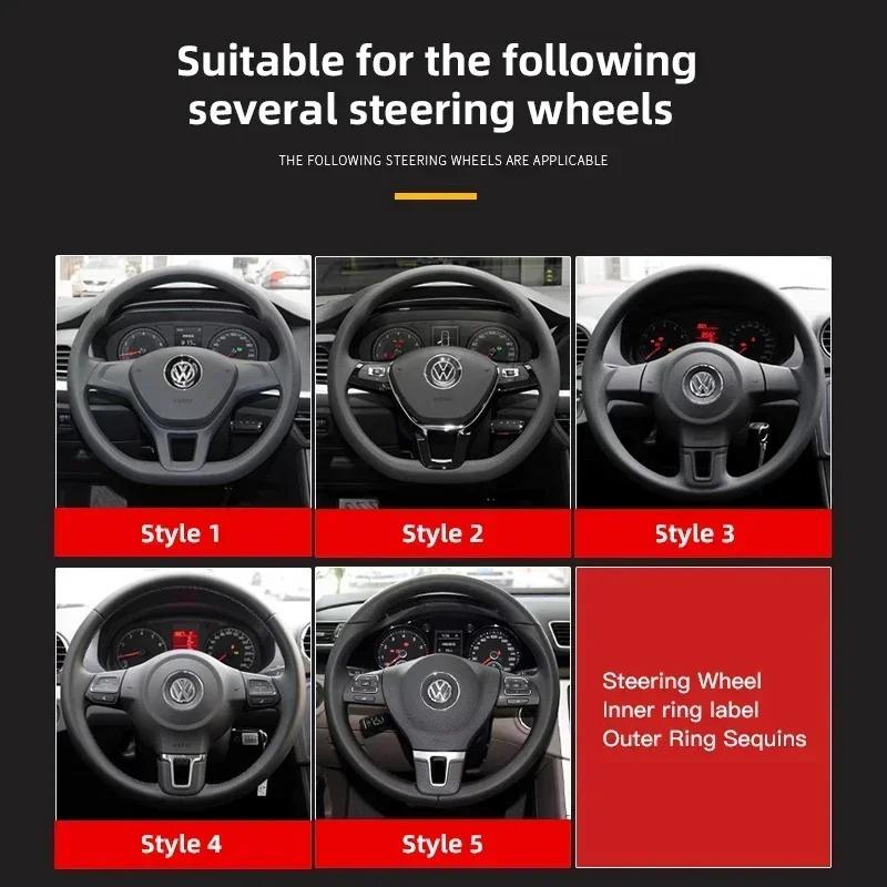 ABS Carbon Fiber Pattern Car Logo Steering Wheel Sticker Badge For VW GTI Passat B6 Golf 4 5 7 Polo Jetta Caddy Beetle Tiguan CCNB1