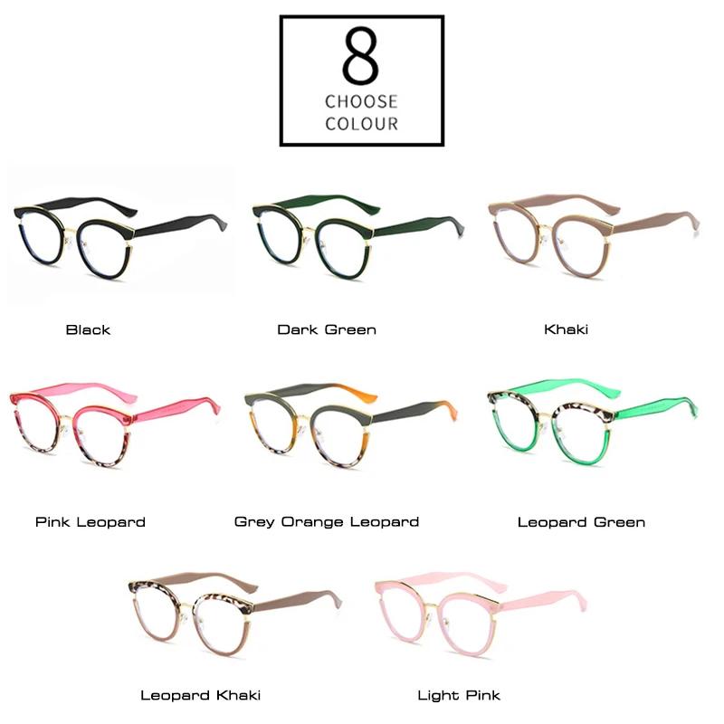 SHAUNA Retro Runde Frauen Frühling Scharnier Gläser Rahmen Mode Klar Anti Blau Licht Brillen Männer Cat Eye Optische Leopard Rahmen