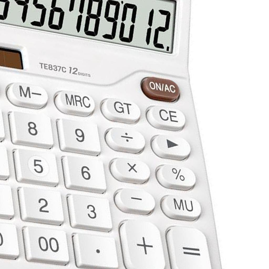 Large Button Desktop Calculator Silent Button LCD Display Multifunction Battery Powered for Office and Financial Use