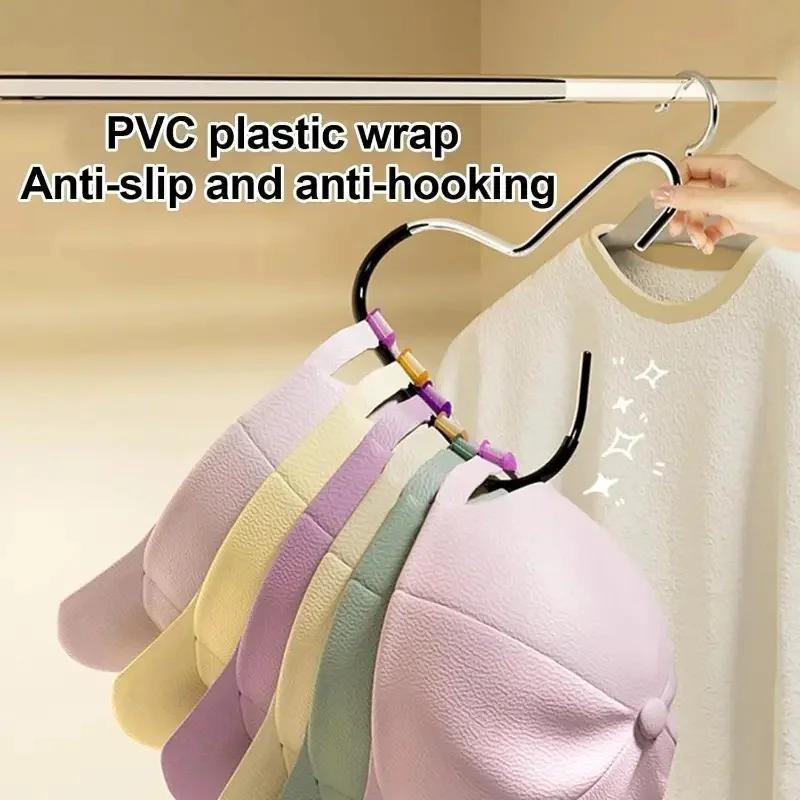 5pcs Baseball Cap Hat Rack Organizer Stainless Steel Hat Hanger Hanging Cap Holder Non-Slip Wall Mount Hook Organizer for Caps