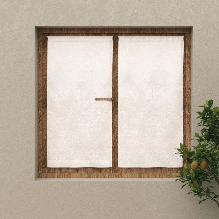 Pair of 60x120 Cm CELIA White Curtains, by Soleil d'Ocre