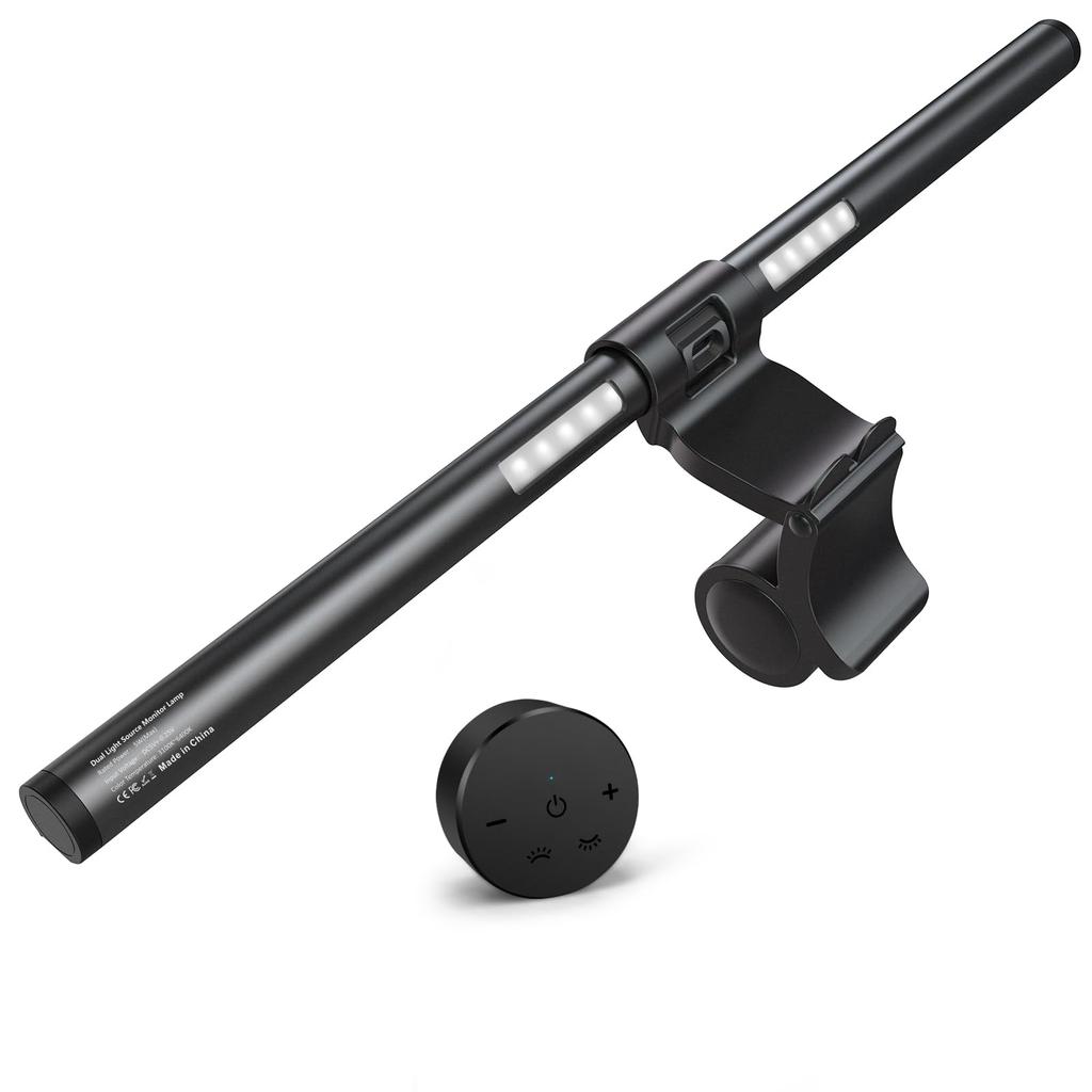 OOWOLF Monitor Light Bar 41cm PC Desk Light with Wireless Remote 3 Levels of Color Stepless Back Light High Color Easy on the Memory Blue Light Touch