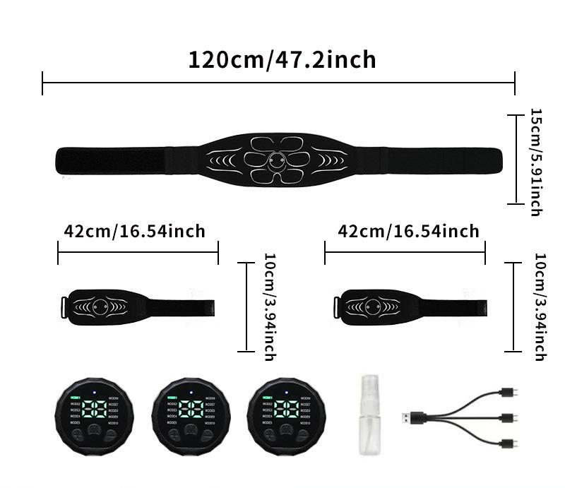 Fitness Training Belt EMS Massage Belt Slimming Waist Trainer - Silicone Support Multifunctional for Gym and Outdoor Sports